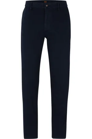 HUGO BOSS Bukser, Herre, Blå, S, Bomuld, Mørkeblå tapered bomulds chinos