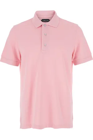 Tom Ford Top, Herre, Lyserød, M, Bomuld, Lyserød Piqué Polo