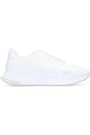 HUGO BOSS Sko, Herre, Hvid, 44 EU, Polyester, Low-top Fabric Sneakers