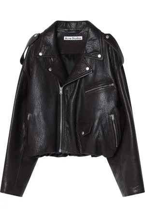 Acne Studios Jakke, Dame, Brun, S, Læder, Biker Læderjakke