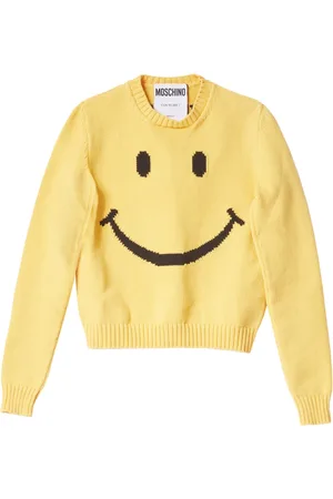 Moschino Strik, Dame, Gul, M, Bomuld, Gul Smiley Sweater