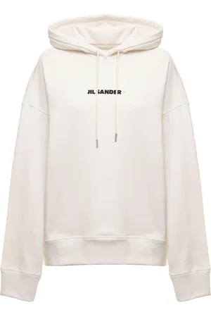Jil Sander Sweathshirts & Hoodies, Dame, Hvid, S, Bomuld, Hvid Bomuldshættetrøje til Kvinder