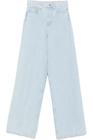 Calvin Klein Jeans, Dame, Blå, W27, Denim, Brede Denim Jeans i Lyseblå
