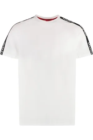 HUGO BOSS Top, Herre, Hvid, 2XL, Bomuld, Bomulds T-shirt med Rund Hals