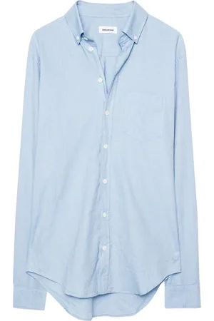 Zadig & Voltaire Skjorte, Herre, Blå, 4XL, Bomuld, Chambray Skjorte med Perlemorsknapper