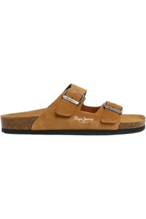 Pepe Jeans Sko, Dame, Brun, 41 EU, Suede, Komfortable Ruskindssandaler med Korkmellemsål