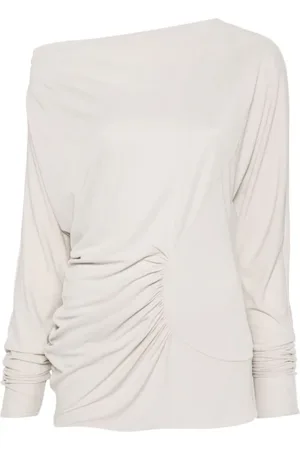 Khaite Top, Dame, Hvid, S, The Ciro Ruched Top