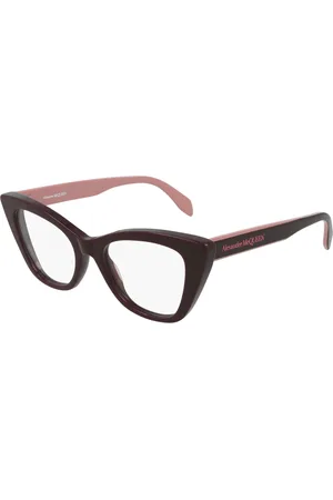 Alexander McQueen Tilbehør, unisex, Brun, 50 MM, Burgundy Briller Stel Am0305O Solbriller