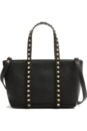 VALENTINO GARAVANI Taske, Dame, Sort, ONE SIZE, Uld, Sort læder skuldertaske med nitter