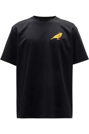 J.W.Anderson Top, Herre, Sort, S, Bomuld, Sort bomuldsjersey T-shirt med rund hals