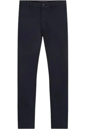 Tommy Hilfiger Bukser, Herre, Blå, W31 L32, Bomuld, Chino Bukser Bleecker Struktur