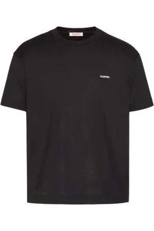 VALENTINO GARAVANI Top, Herre, Sort, M, Bomuld, Logo-print bomulds T-shirt