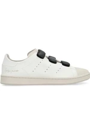 Y-3 Sko, Herre, Hvid, 43 1/2 EU, Læder, Hook-And-Loop Low-top Læder Sneakers