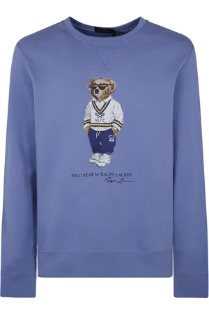 Ralph Lauren Sweathshirts & Hoodies, Herre, Blå, M, Bomuld, Langærmet Bjørn Sweatshirt