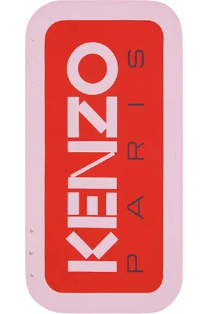 Kenzo Jakke, Dame, Rød, ONE SIZE, Uld, Oversized Logo Poncho i Rød-Rosa