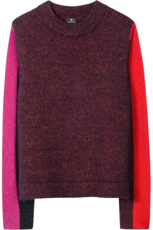 Paul Smith Strik, Dame, Rød, S, Bomuld, Alpaca Cotton Blend Stribet Sweater