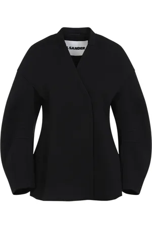 Jil Sander Strik, Dame, Sort, S, Uld, Sort Uldblanding Jakke