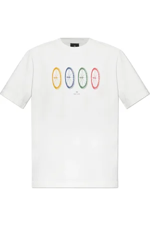 Paul Smith Top, Herre, Hvid, S, Bomuld, Bomulds T-shirt med Print