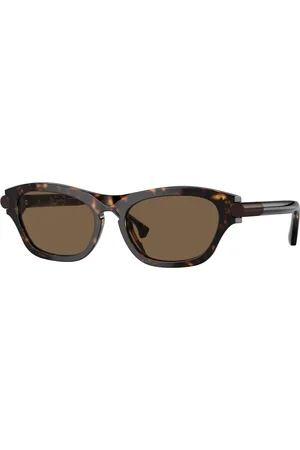 Burberry Tilbehør, Herre, Brun, 55 MM, Uld, Stilfulde solbriller med farvekode