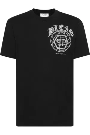 Philipp Plein Top, Herre, Sort, L, Bomuld, Rundhals T-shirt med korte ærmer