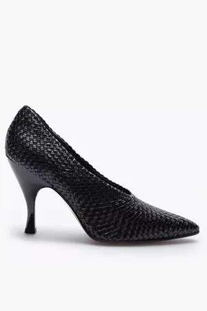 Tory Burch Sko, Dame, Sort, 36 1/2 EU, Læder, Braided Leather Pumps