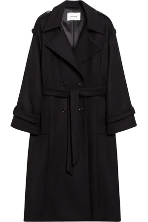 Ivy & Oak Frakke, Dame, Sort, M, Uld, Double Breasted Trench Coat