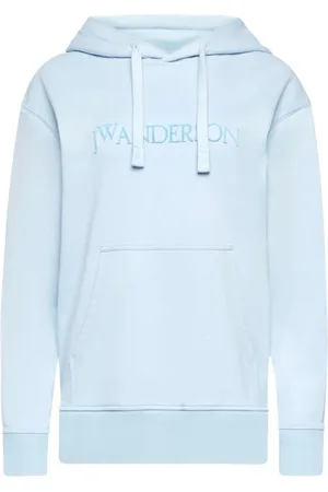 J.W.Anderson Sweathshirts & Hoodies, Herre, Blå, L, Bomuld, Hoodie med broderet logo