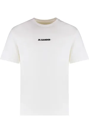 Jil Sander Top, Herre, Hvid, XL, Bomuld, Ribstrikket Crew-Neck Bomulds T-shirt