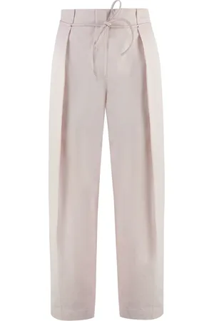 YVES SALOMON Bukser, Dame, Lyserød, XS, Bomuld, Belted Cotton Cropped Pants