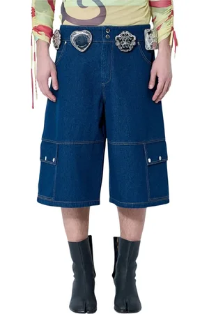 Chopova Lowena Shorts, Herre, Blå, M, Denim, Plisseret Denim Shorts