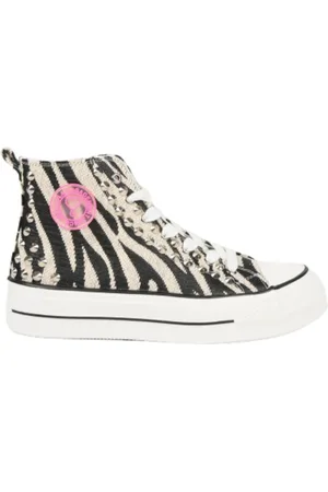Lola Casademunt Sko, Dame, Flerfarvet, 40 EU, Højtop Zebra Print Sneakers