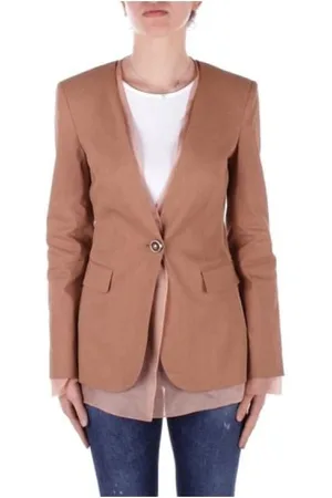 Pinko Jakke, Dame, Brun, L, Linned, Tulle Trim Jakke