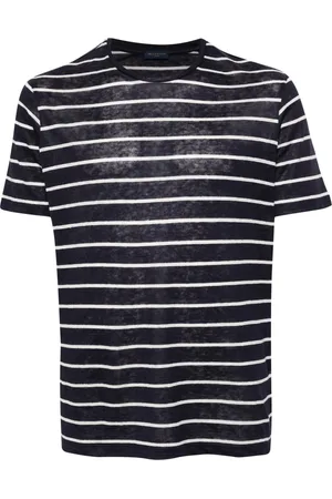 Paul & Shark Top, Herre, Blå, XL, Linned, Blå Linned Langærmet Casual Skjorte
