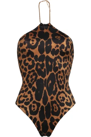 Tom Ford Badetøj, Dame, Flerfarvet, M, Uld, Leopard Halter Badedragt