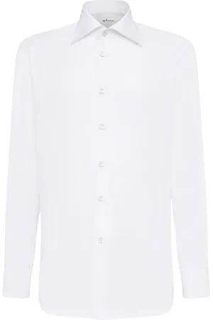 Kiton Skjorte, Herre, Hvid, 3XL, Bomuld, Hvid Bomuldsskjorte