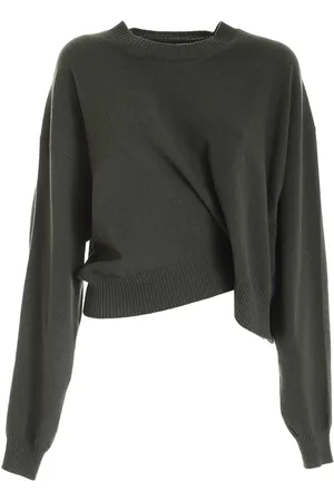 Kenzo Strik, Dame, Grøn, L, Uld, Asymmetrisk Striktrøje