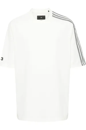 Y-3 Top, Herre, Hvid, M, Bomuld, 3-Stripes Kortærmet T-shirt