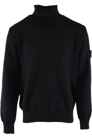 Stone Island Strik, Herre, Blå, XS, Bomuld, Turtleneck Sweater