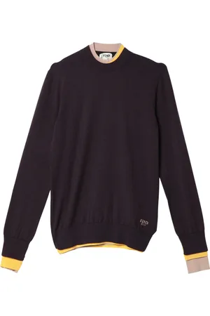 Fendi Strik, Dame, Lilla, 2XS, Rundhalset trøje