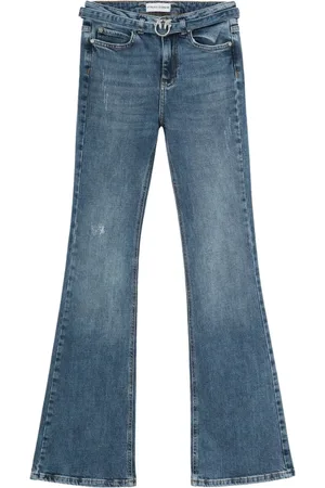 Pinko Jeans, Dame, Blå, W29, Bomuld, Flora Flare Jeans