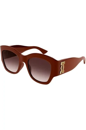 Cartier Tilbehør, Dame, Rød, 52 MM, Uld, Stilfulde Ct0304S Solbriller