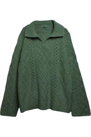 Guess Strik, Herre, Grøn, L, Uld, Cable Knit Sweater