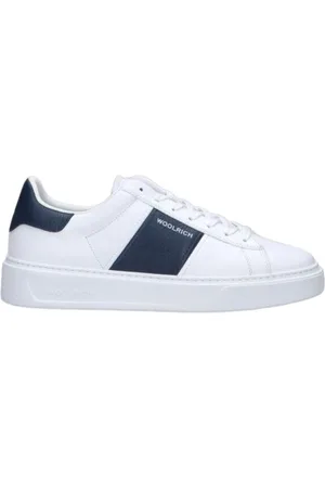 Woolrich Sko, Herre, Hvid, 43 EU, Læder, Hvide flade sneakers i trendy læder