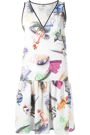 Kenzo Kjole, Dame, Flerfarvet, XS, Elegant Robe