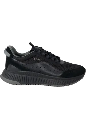 HUGO BOSS Sko, Herre, Sort, 45 EU, Læder, Hybrid Læder- og Ruskindssneakers