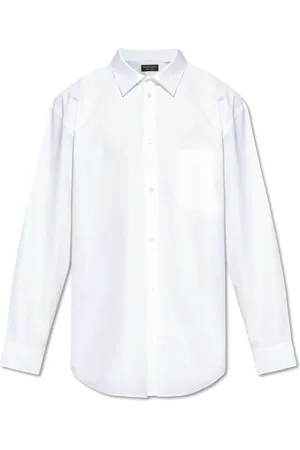 Balenciaga Skjorte, Herre, Hvid, L, Bomuld, Skjorte med logo