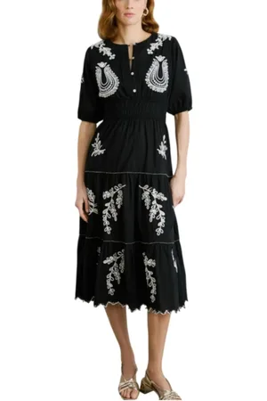 Pepe Jeans Kjole, Dame, Sort, XS, Bomuld, Boheme Sort Midi Kjole