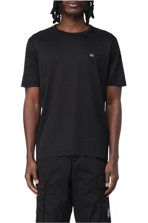 C.P. Company Top, Herre, Sort, XL, Bomuld, Merceriseret Bomuld Logo T-shirt Sort