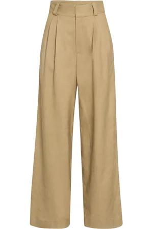 Ivy & Oak Bukser, Dame, Grøn, S, Bomuld, Wide Leg Plisserede Bukser