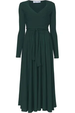 Proenza Schouler Kjole, Dame, Grøn, XS, Polyester, Maxi Slå-om Kjole